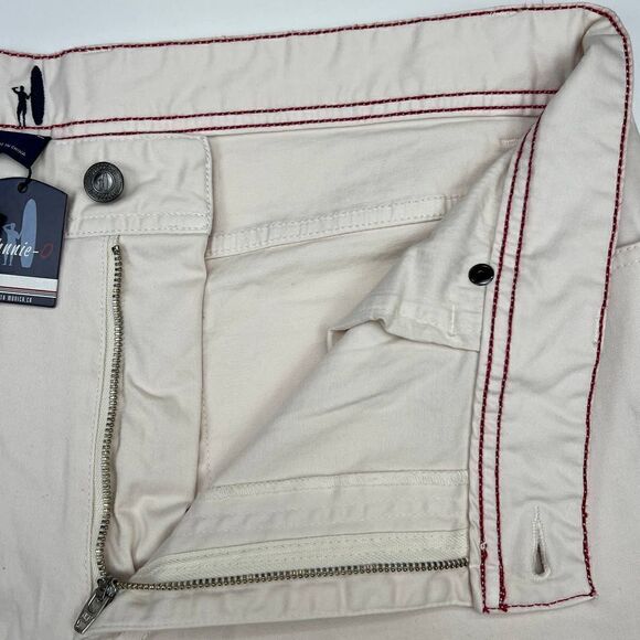 New Johnnie-O Sawyer Men US 36x32 Stone White Jeans Slim Fit Six-Pocket Casual - Picture 10 of 12